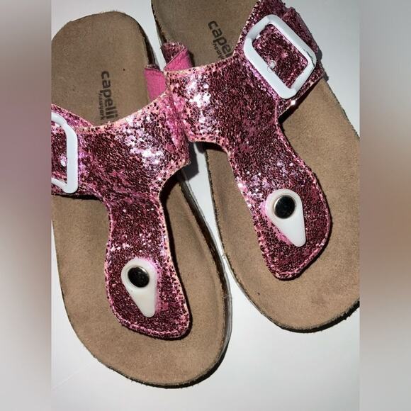 Capelli of New York girls Pink and white glitter Sandals size 2.5 - Picture 6 of 9